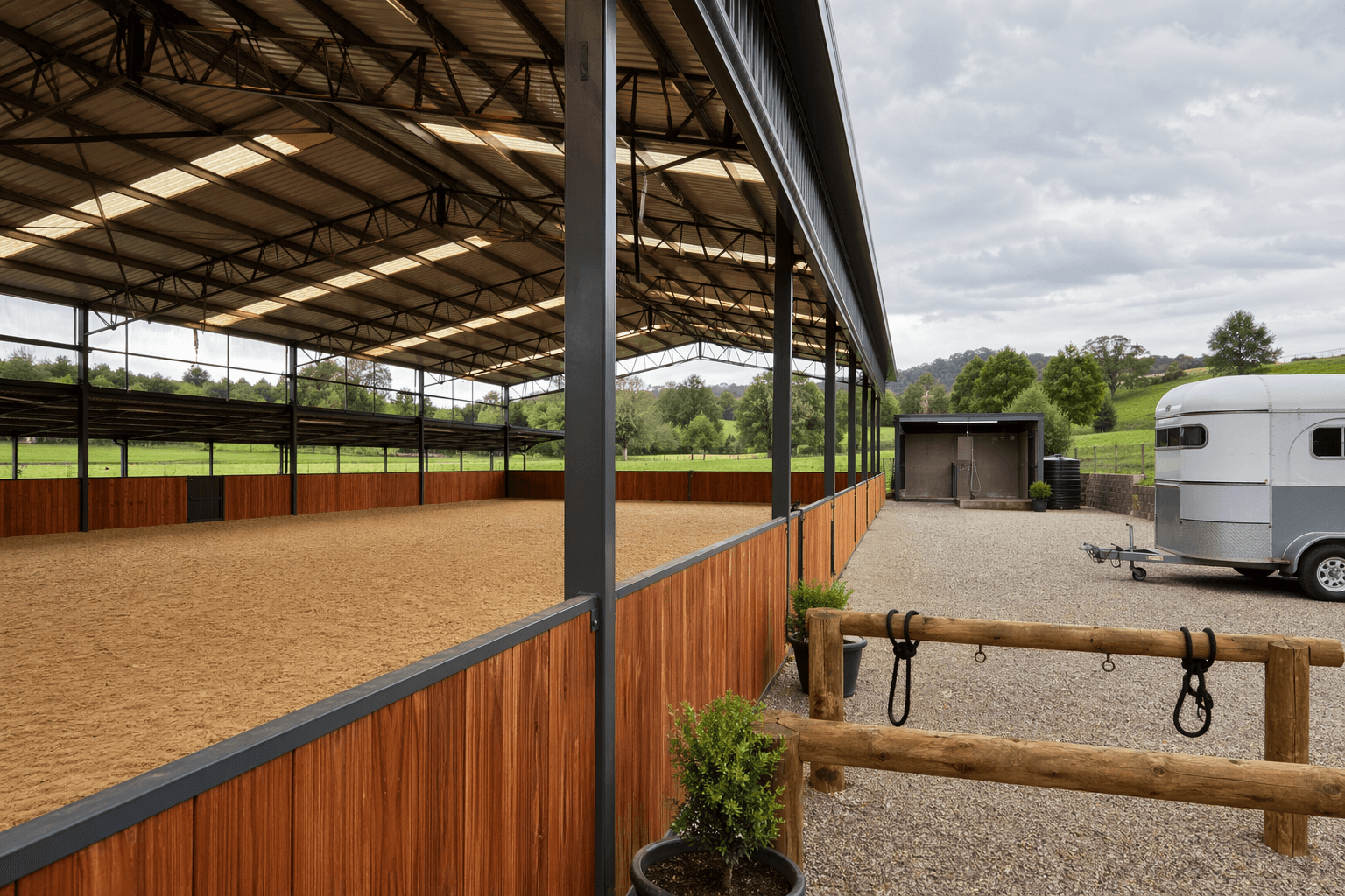Karaka Performance Grounds facility view showing the bookable equestrian space